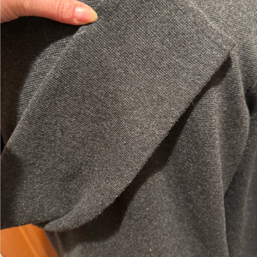 J. Crew charcoal Grey collarless sweater-blazer - Picture 7 of 13